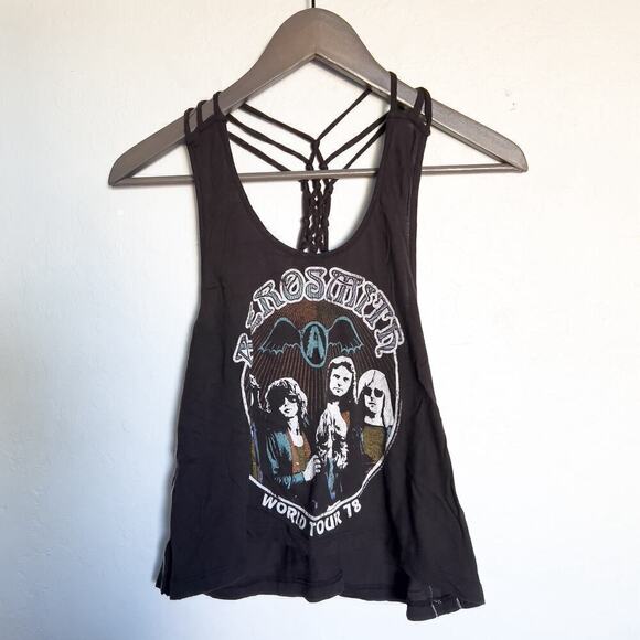 Trunk Ltd Aerosmith World Tour '78 Strappy Tank Black Band XS - Picture 1 of 7